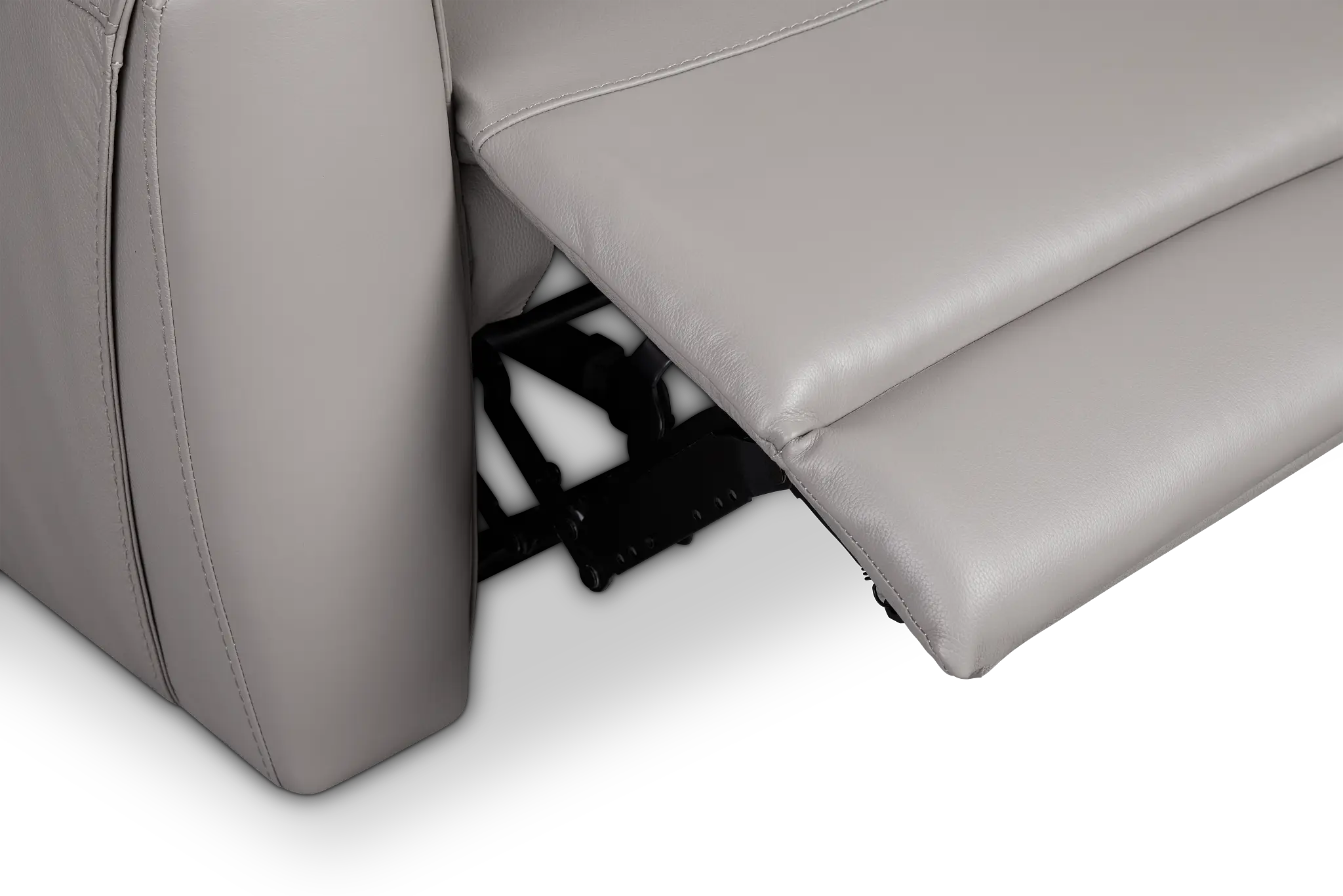 Walker Light Gray Lthr/vinyl Power Reclining Console Loveseat W/ Power Headrest Walker Light Gray Lthr/vinyl Power Reclining Console Loveseat W/ Power Headrest