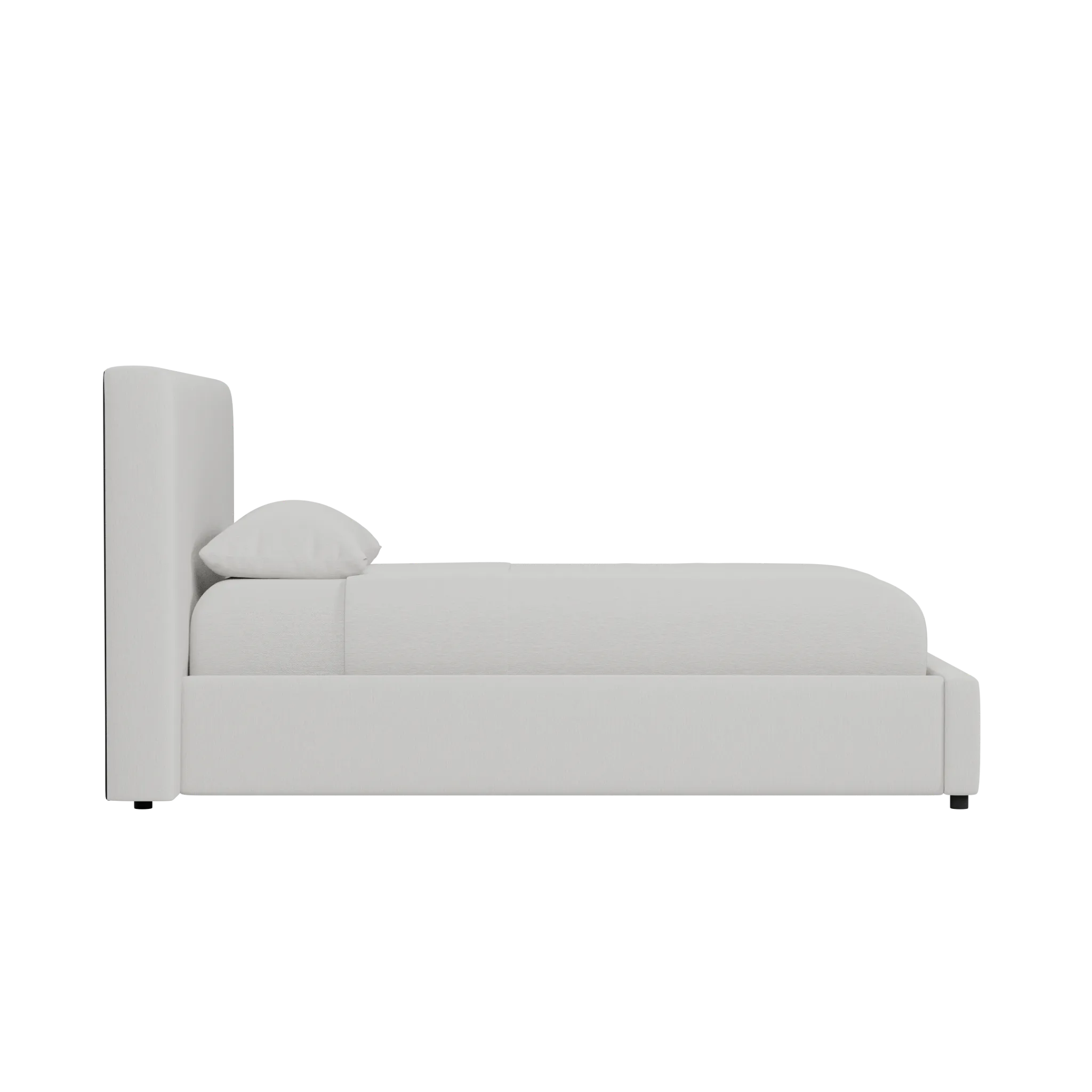 Grayton Delray Pewter 44" Upholstered Platform Bed