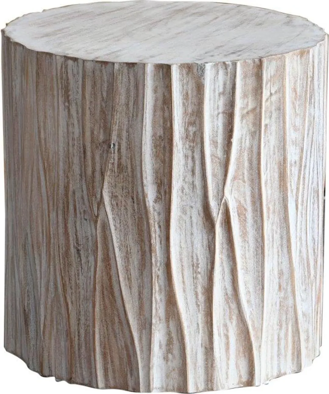 Saylor White Round End Table