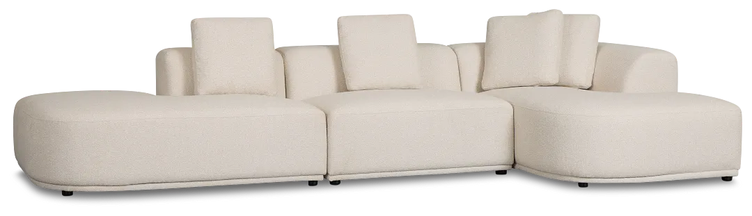 Catalina Beige Fabric Small Right Chaise Sectional
