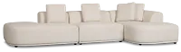 Catalina Beige Fabric Small Right Chaise Sectional