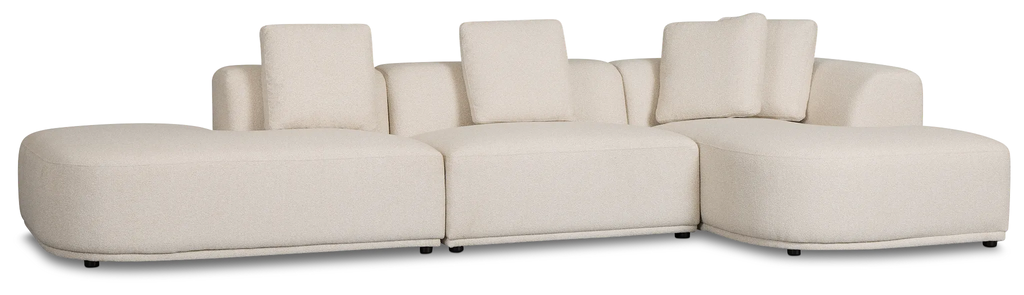 Catalina Beige Fabric Small Right Chaise Sectional