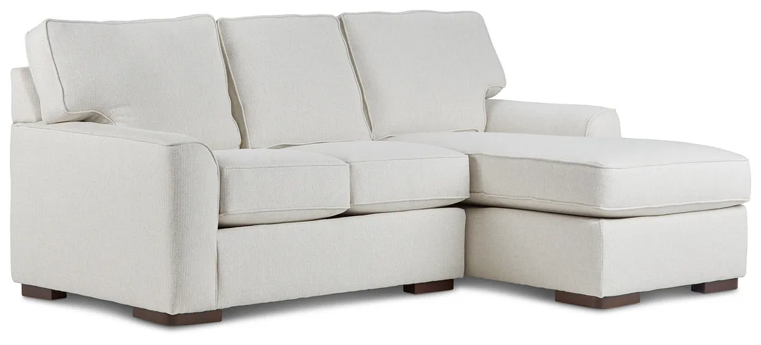 Austin White Fabric Right Chaise Sectional