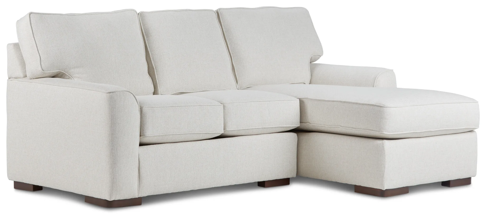 Austin White Fabric Right Chaise Sectional