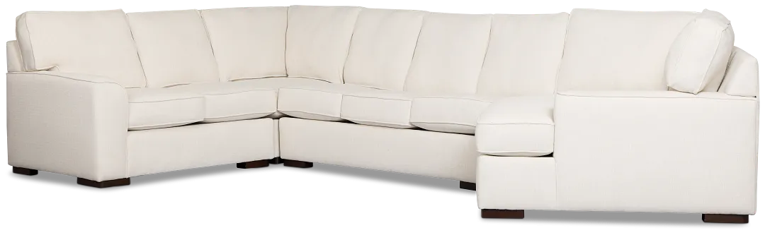 Sinclair Light Beige Fabric Right Cuddler Memory Foam Sleeper Sectional