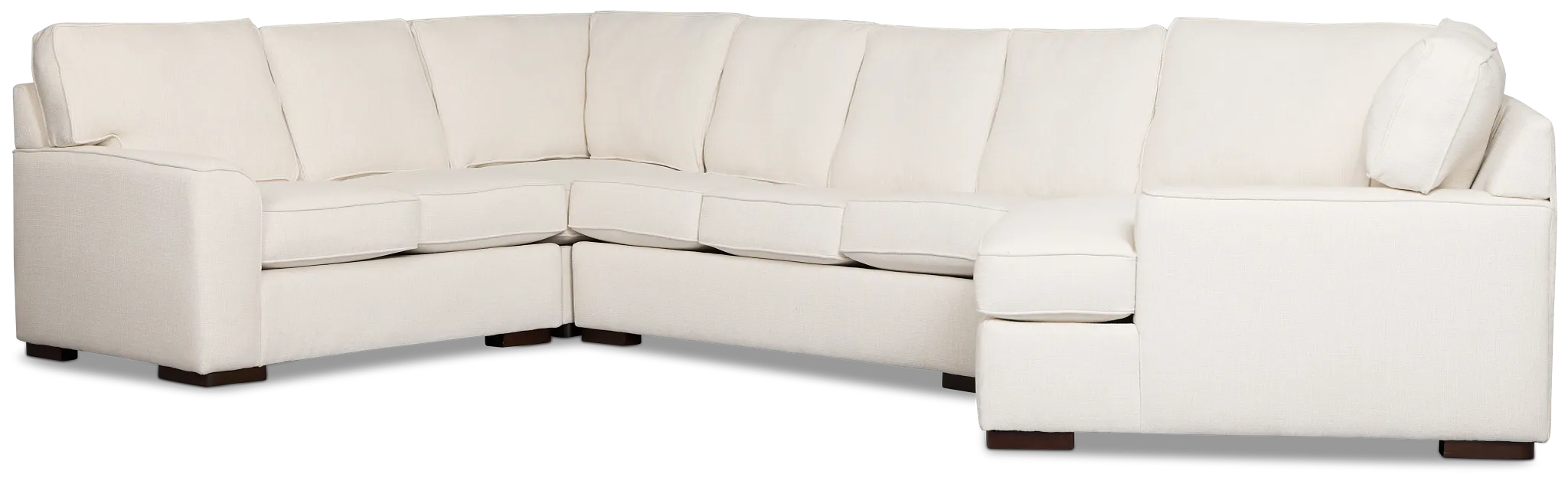 Sinclair Light Beige Fabric Right Cuddler Memory Foam Sleeper Sectional