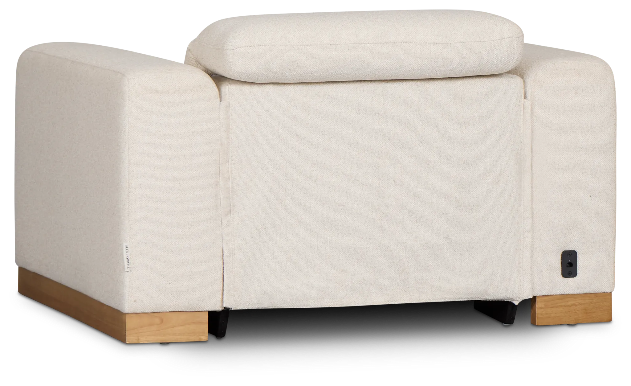 Leona Light Beige Fabric Power Recliner With Power Headrest