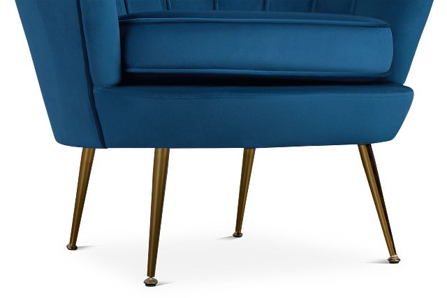 Lily Dark Blue Velvet Accent Chair