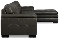 Braden Dark Gray Leather Small Right Chaise Sectional