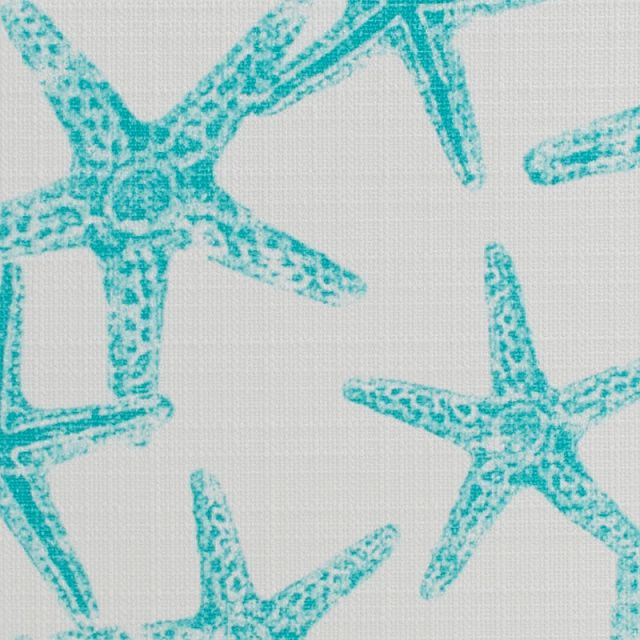 Sea Friends Teal Fabric Indoor/outdoor Accent Ottoman