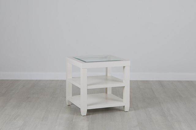 Hurley White Square End Table