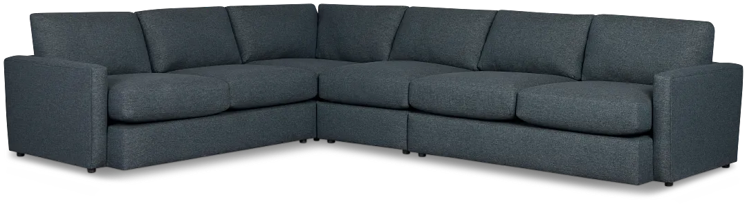 Noah Dark Blue Fabric Medium Two-arm Sectional