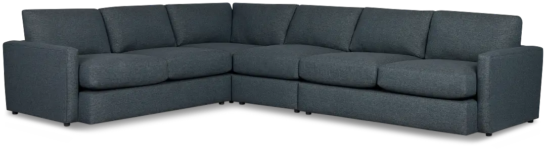 Noah Dark Blue Fabric Medium Two-arm Sectional Noah Dark Blue Fabric Medium Two-arm Sectional