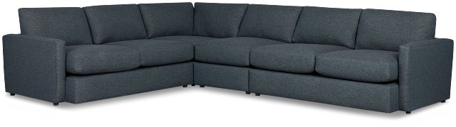 Noah Dark Blue Fabric Medium Two-arm Sectional