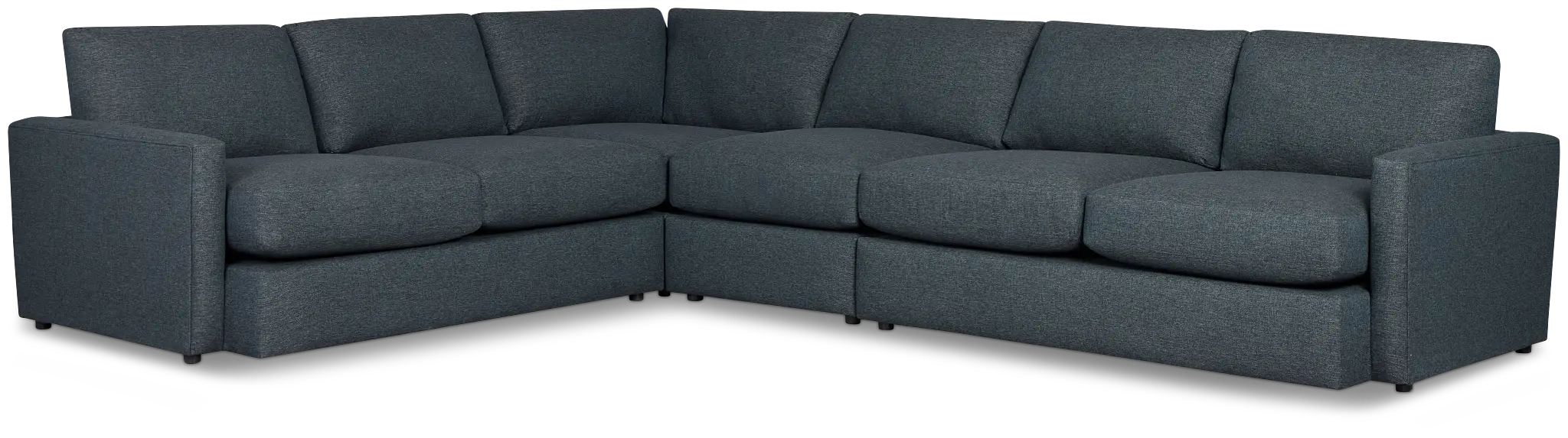 Noah Dark Blue Fabric Medium Two-arm Sectional Noah Dark Blue Fabric Medium Two-arm Sectional