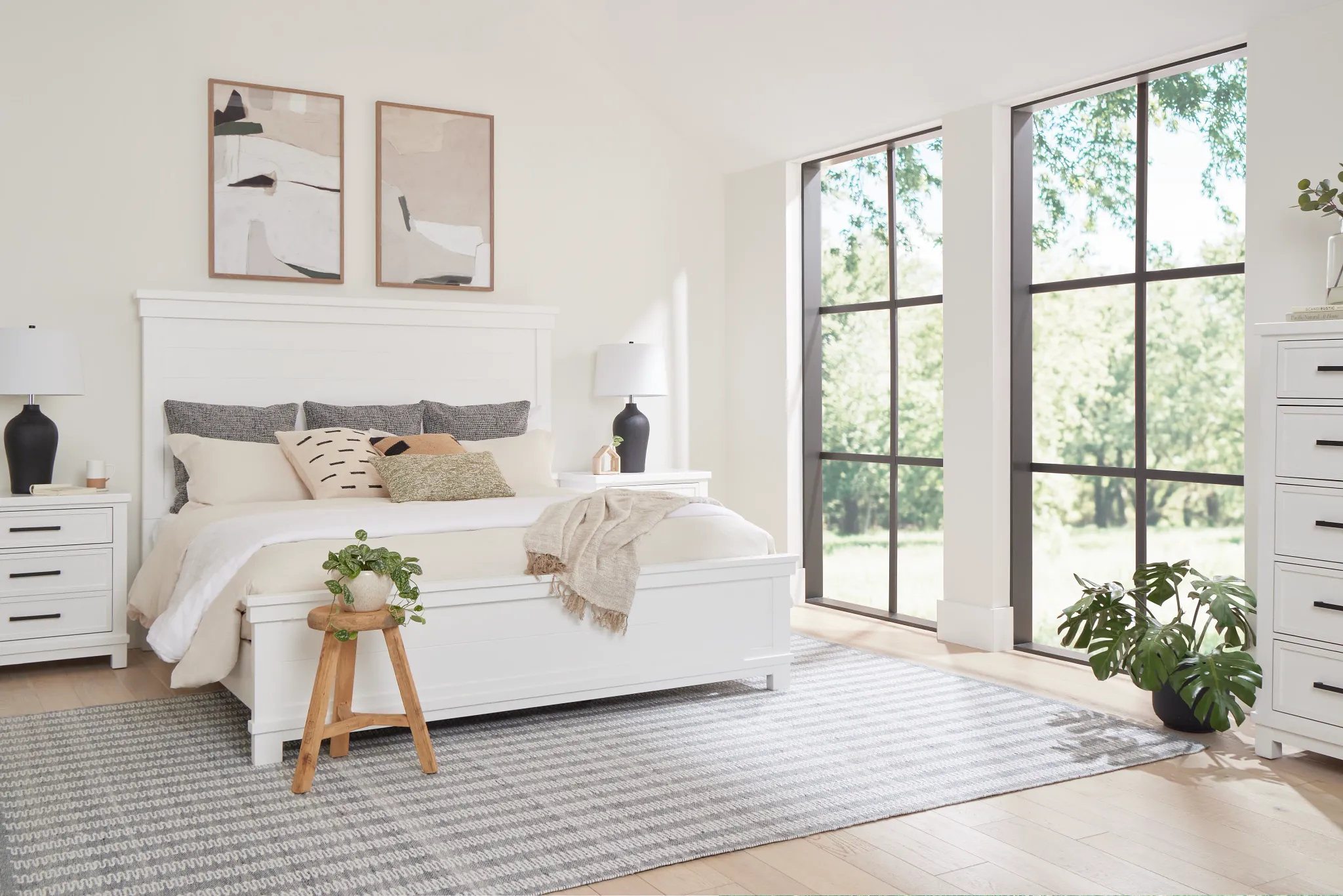 Anton White Panel Bed