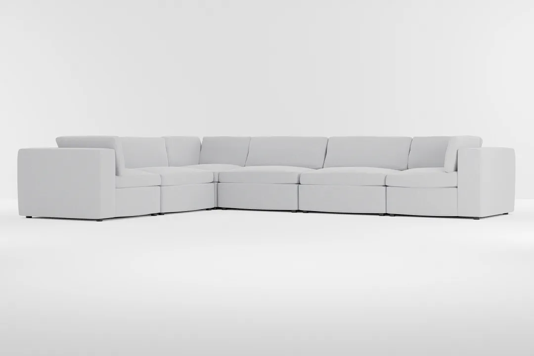 Destin Delray Light Gray Fabric 6-piece Modular Sectional
