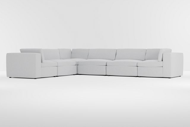 Destin Delray Light Gray Fabric 6-piece Modular Sectional