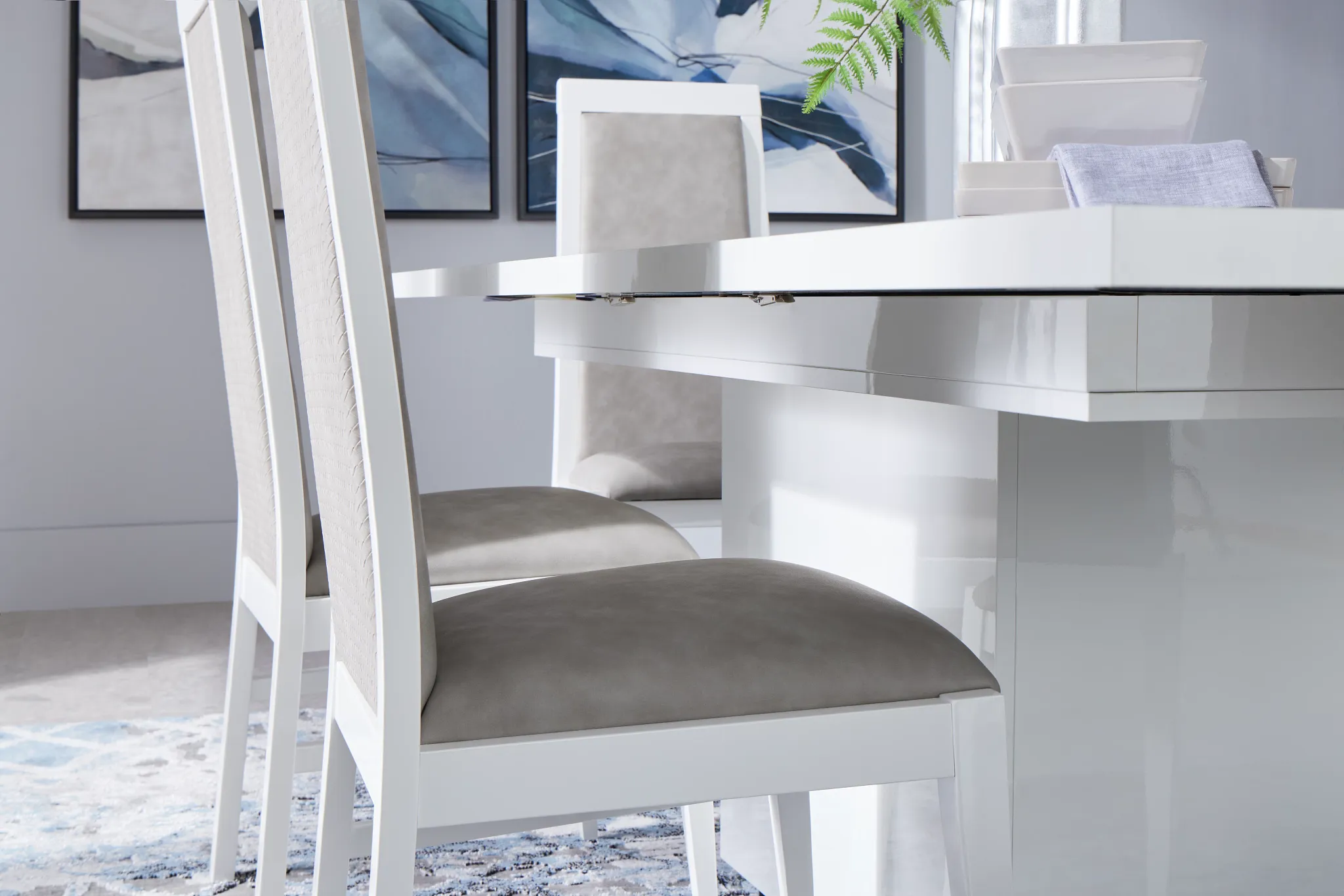 Verona White Upholstered Side Chair