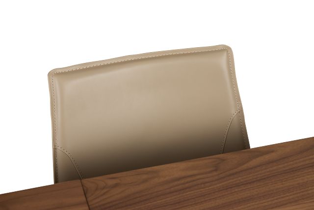 Margo Two-tone Rect Table & 4 Beige Upholstered Chairs