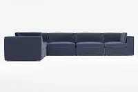Destin Joya Dark Blue Velvet 6-piece Modular Sectional