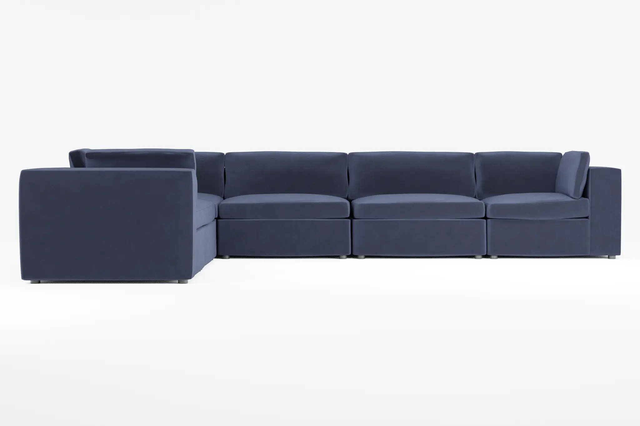Destin Joya Dark Blue Velvet 6-piece Modular Sectional Destin Joya Dark Blue Velvet 6-piece Modular Sectional