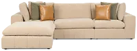 Cruz Light Beige Fabric 4-piece Bumper Sectional