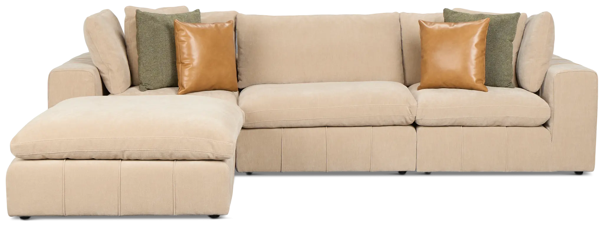Cruz Light Beige Fabric 4-piece Bumper Sectional Cruz Light Beige Fabric 4-piece Bumper Sectional