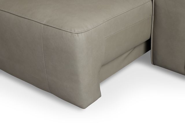 Rudy Gray Lthr/vinyl Small Two Arm Power Extension Chaise Sectional