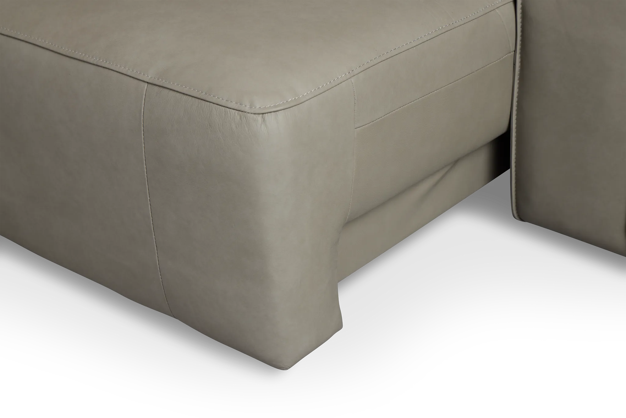 Rudy Gray Lthr/vinyl Small Two Arm Power Extension Chaise Sectional