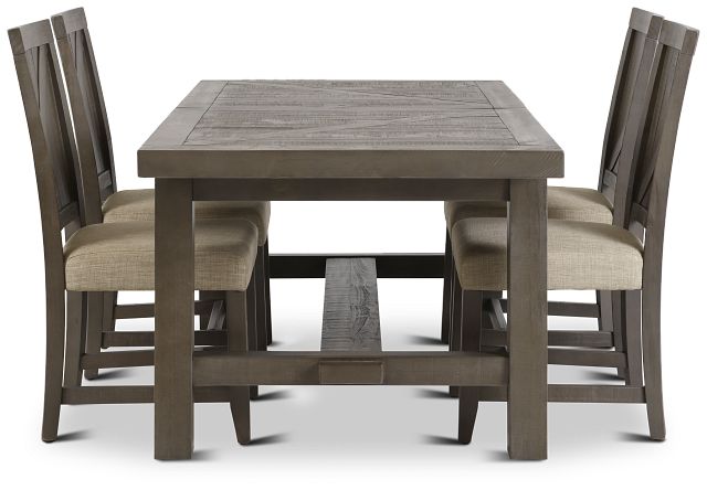 Taryn Gray Rect Table & 4 Wood Chairs (2)