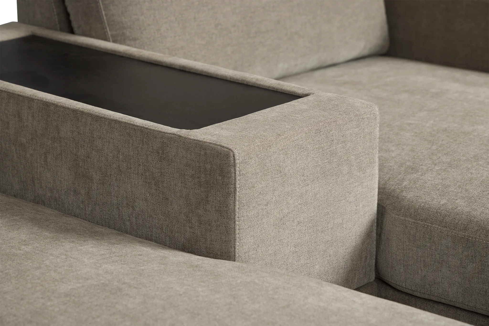 Addie Gray Fabric 6-piece Home Theater With Storage Consoles
