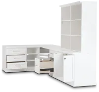 Newport White 5 Piece L Desk