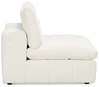 Cruz White Fabric Armless Chair