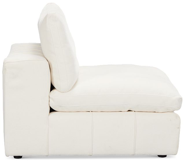 Cruz White Fabric Armless Chair