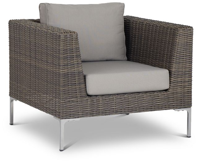 Tulum Gray Woven Cushioned Arm Chair