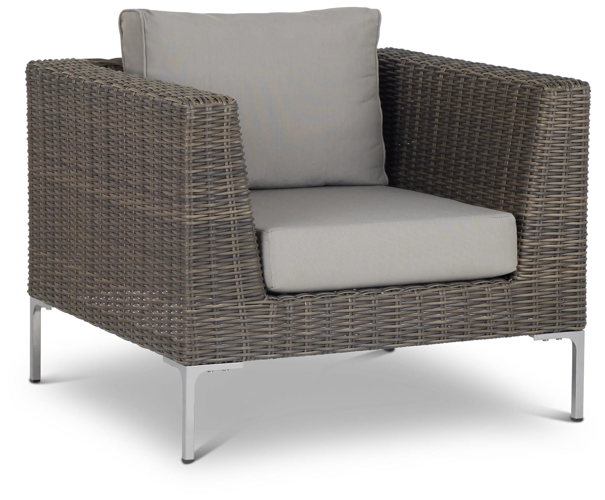 Tulum Gray Woven Cushioned Arm Chair