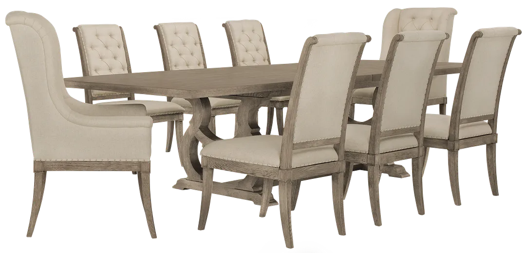 Marquesa Gray Table & 4 Upholstered Chairs
