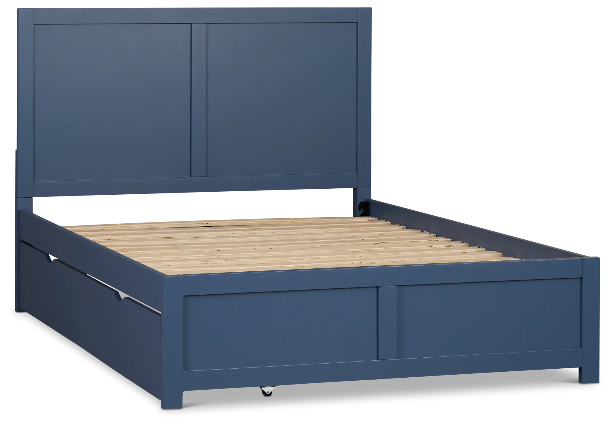 Charleston Dark Blue Panel Bed With 2 Storage Drawers