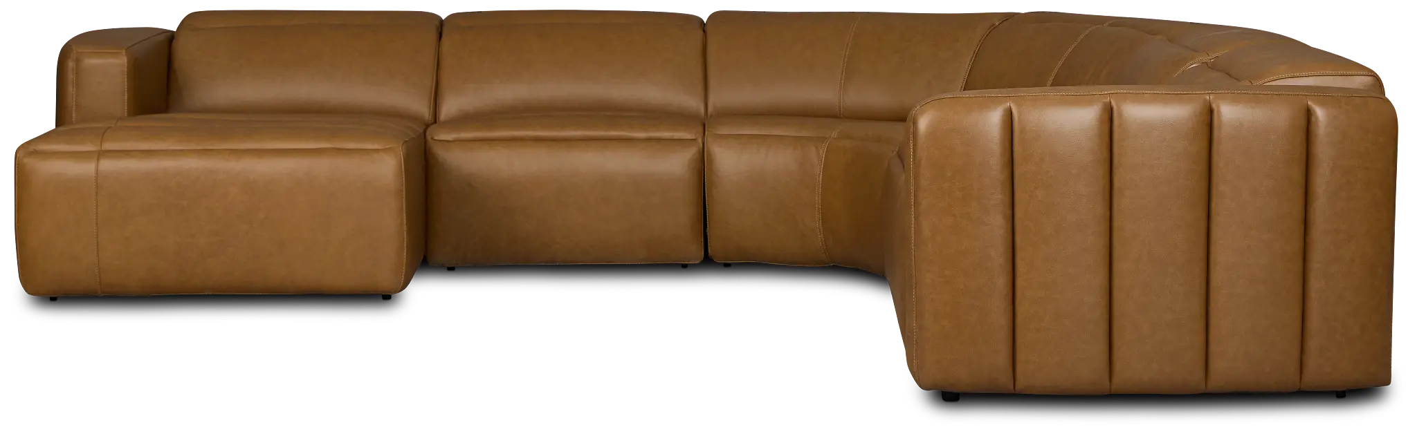 Jace Medium Brown Lthr/vinyl Small Left Chaise Power Reclining Sectional Jace Medium Brown Lthr/vinyl Small Left Chaise Power Reclining Sectional