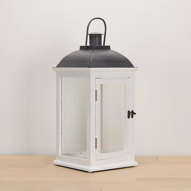 Greensville White Large Lantern