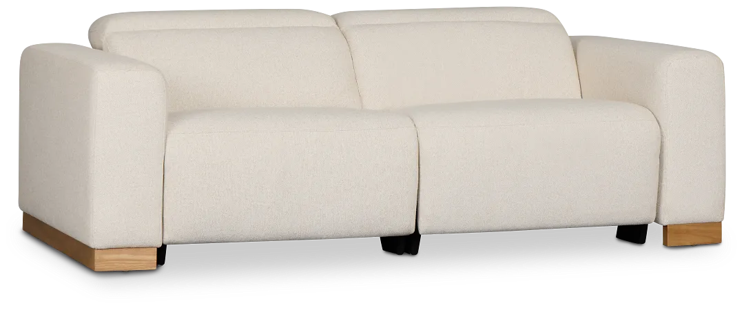 Leona Light Beige Fabric 2-piece Modular Power Loveseat
