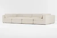Destin Suave Beige Fabric 8-piece Pit Sectional