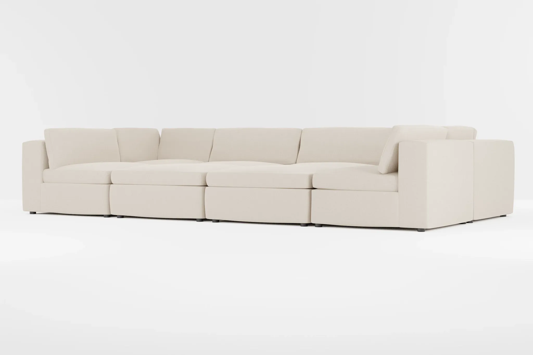 Destin Suave Beige Fabric 8-piece Pit Sectional