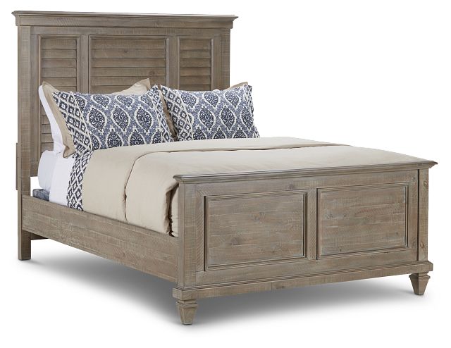 Furniture of America Seboya Gray King Panel Bed with LED Light and