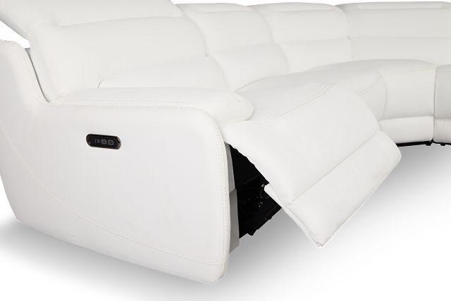 Jett White Micro Small Two-arm Power Reclining Sectional