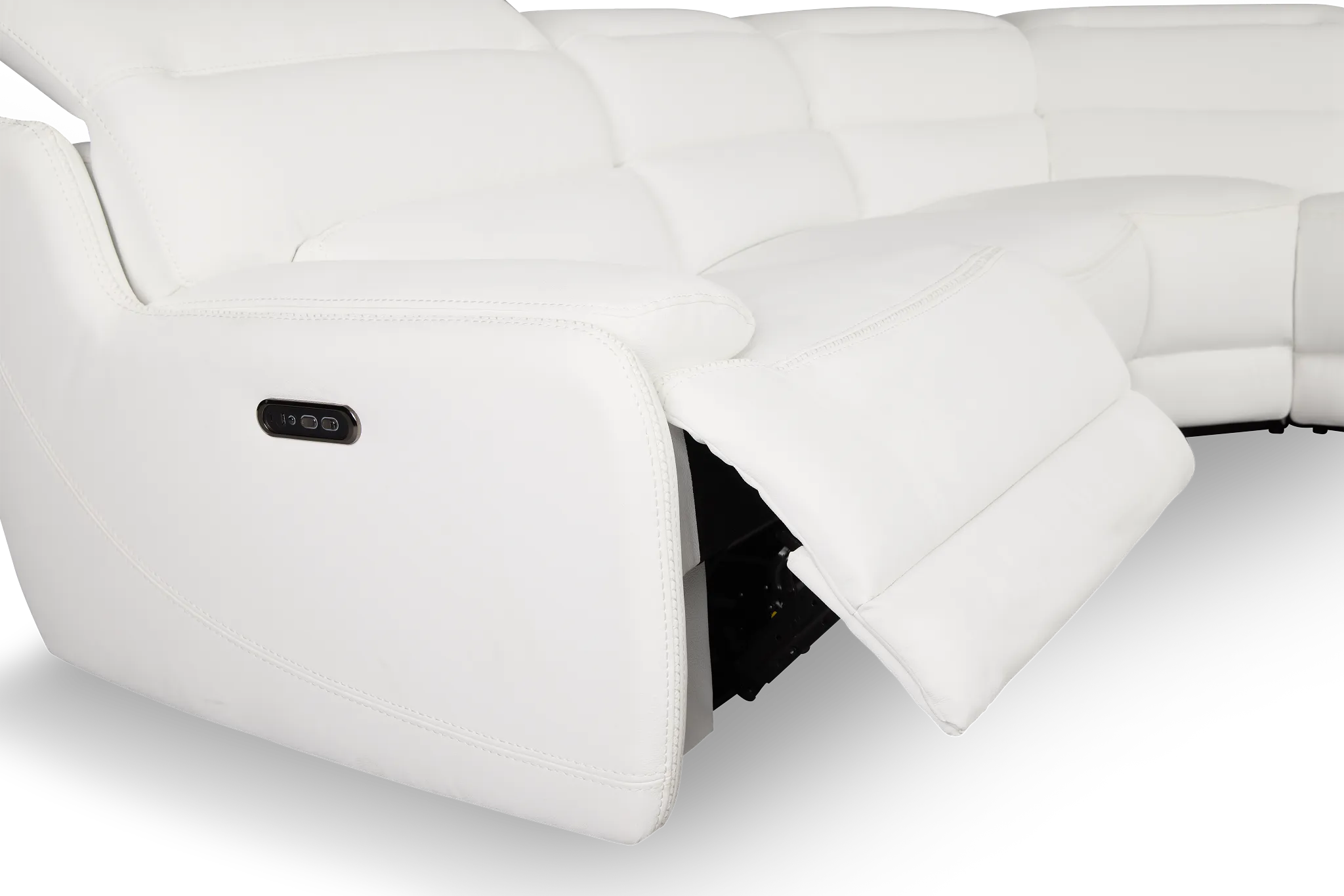 Jett White Micro Small Two-arm Power Reclining Sectional
