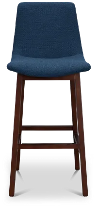 Hamilton Dark Blue Fabric 30" Upholstered Barstool