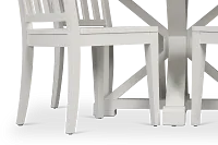 Nantucket White Pine Round Table & 4 Wood Chairs