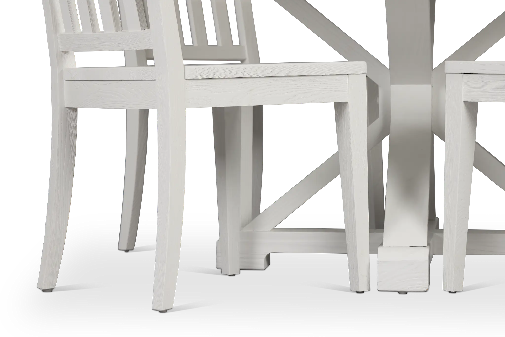 Nantucket White Pine Round Table & 4 Wood Chairs Nantucket White Pine Round Table & 4 Wood Chairs